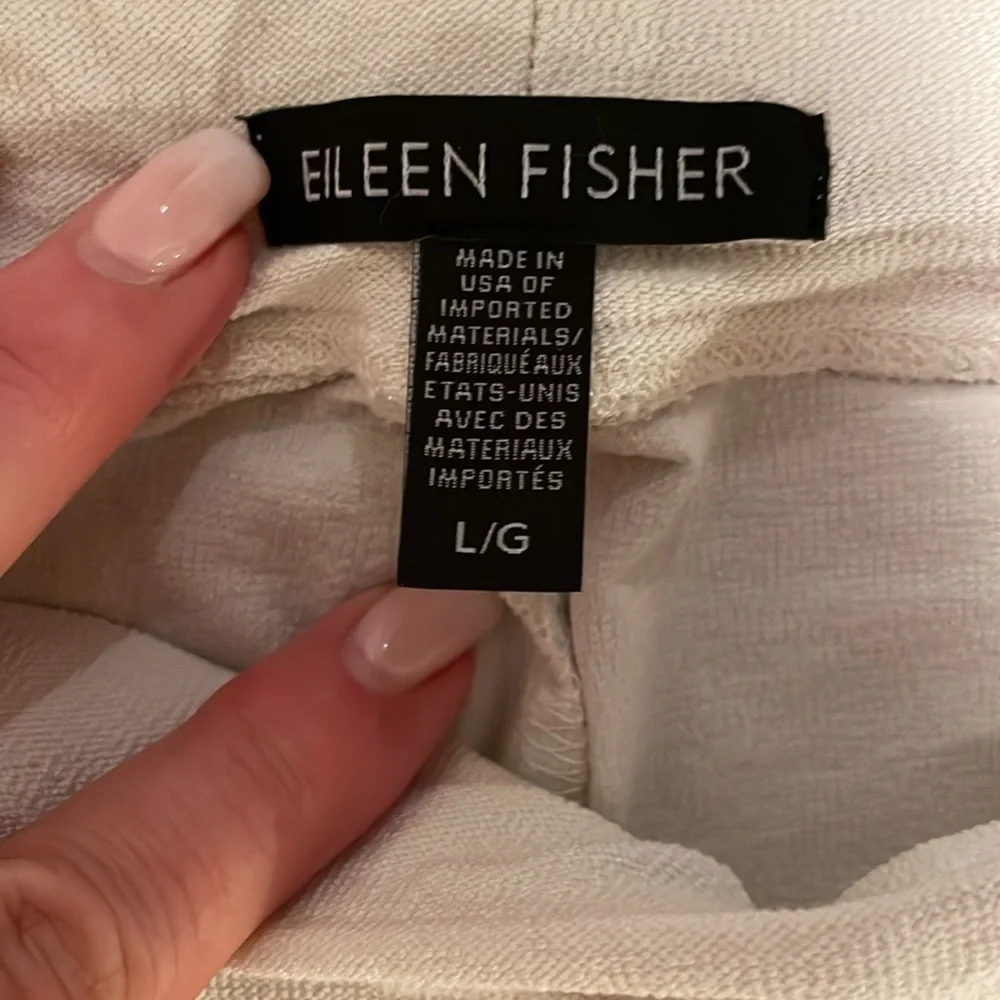 Eileen Fisher Ivory Textured Cropped Pants